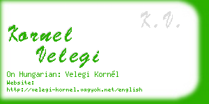 kornel velegi business card