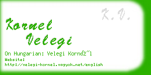 kornel velegi business card